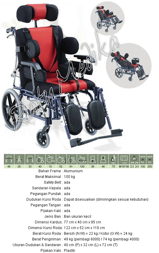 kursi roda cerebral palsy CP 958LC